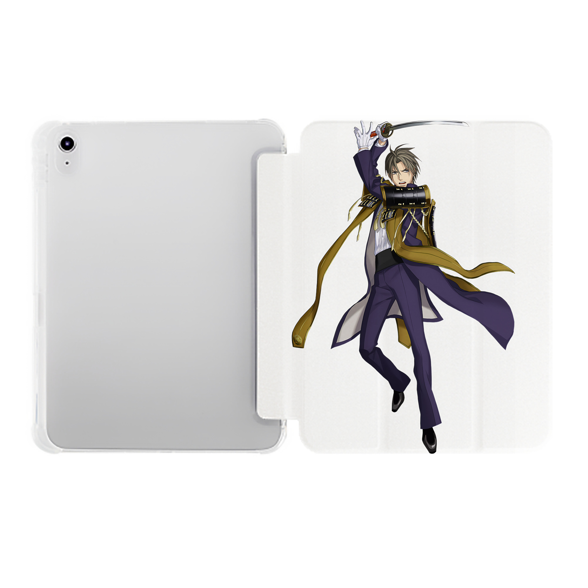 （画像用） 刀剣乱舞 Touken Ranbu IPad ケース ペン収納付き 三つ折りスタンド PUレザー×シリコン 対応機種9.5/10.5/10.9インチ